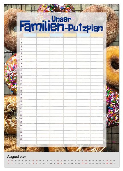 Produktbild: Unser Familien-Putzplan & Kalender 2026 (hochwertiger Premium Wandkalender 2026 DIN A2 hoch), Kunstdruck in Hochglanz