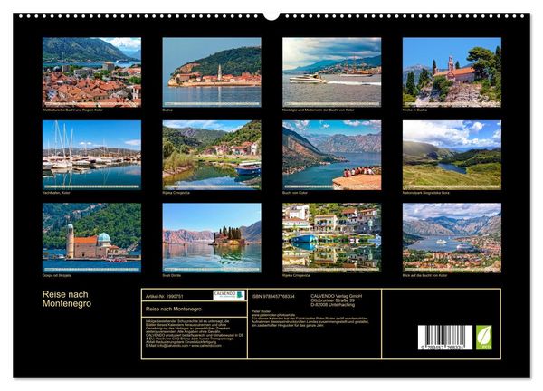 Produktbild: Reise nach Montenegro (hochwertiger Premium Wandkalender 2026 DIN A2 quer), Kunstdruck in Hochglanz