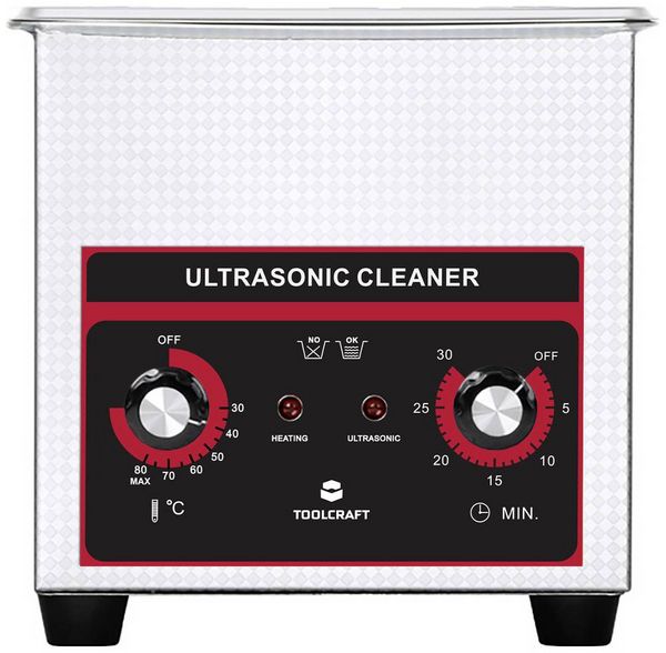 Produktbild: TOOLCRAFT USC-130 Ultraschallreiniger Schmuck, B&uuml;robedarf, Werkstatt 160 W 1.3 l mit Heizung, mit Reinigungskorb