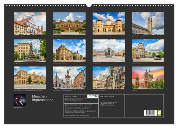 Produktbild: M&uuml;nchen Impressionen (Wandkalender 2026 DIN A2 quer), CALVENDO Monatskalender