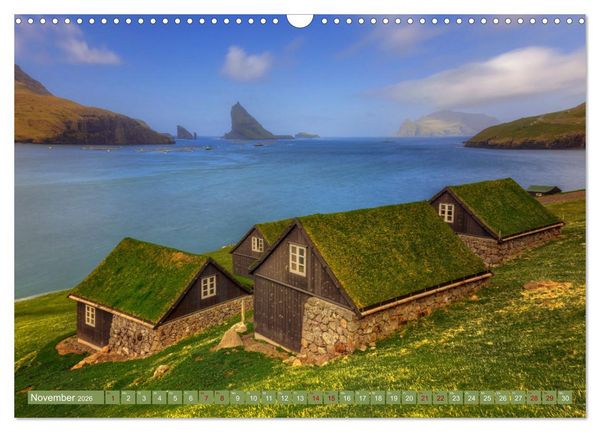 Produktbild: F&auml;r&ouml;er Inseln - Wo Schafe tanzen und die Natur im Winde fliegt (Wandkalender 2026 DIN A3 quer), CALVENDO Monatskalender