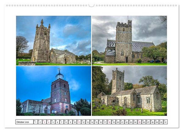 Produktbild: Trutzig und Wehrhaft - Englands Kirchen (hochwertiger Premium Wandkalender 2026 DIN A2 quer), Kunstdruck in Hochglanz