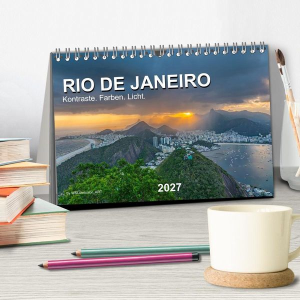 Produktbild: Rio de Janeiro - Kontraste. Farben. Licht (Tischkalender 2027 DIN A5 quer), CALVENDO Monatskalender