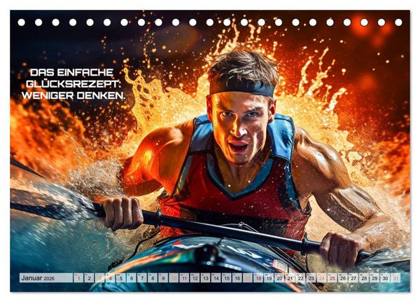 Produktbild: Kajak und Motivation (Tischkalender 2026 DIN A5 quer), CALVENDO Monatskalender