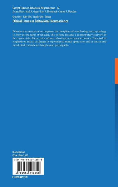 Produktbild: Ethical Issues in Behavioral Neuroscience