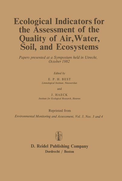Produktbild: Ecological Indicators for the Assessment of the Quality of Air, Water, Soil, and Ecosystems