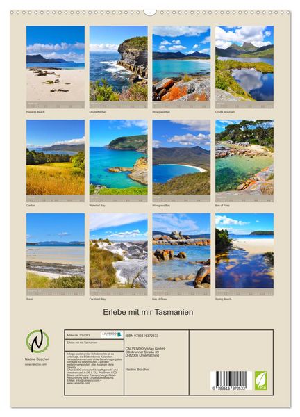 Produktbild: Erlebe mit mir Tasmanien (hochwertiger Premium Wandkalender 2026 DIN A2 hoch), Kunstdruck in Hochglanz
