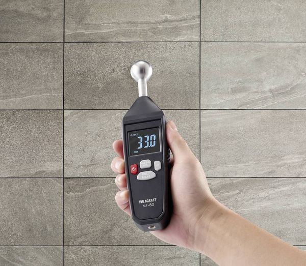 Produktbild: VOLTCRAFT MF-80 Materialfeuchtemessger&auml;t Messbereich Baufeuchtigkeit (Bereich) 0 bis 100.0 % Messbereich Holzfeuchtigkeit (Bereich) 0 bis 100 %
