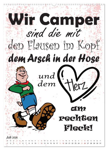 Produktbild: CampingSpr&uuml;che (hochwertiger Premium Wandkalender 2026 DIN A2 hoch), Kunstdruck in Hochglanz
