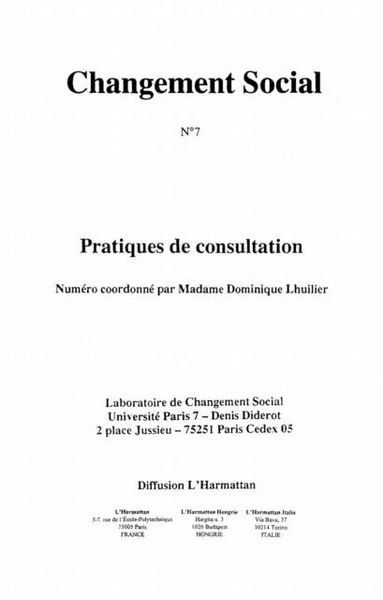 Produktbild: Pratiques de consultations