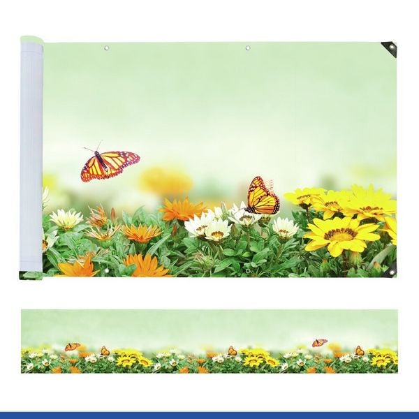 Produktbild: Balkon-Sichtschutz Mod. Schmetterling, 5 m, UV- und witterungsbest&auml;ndig