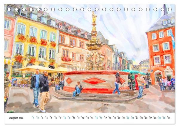 Produktbild: Trier - Illustrationen in Aquarell (Tischkalender 2026 DIN A5 quer), CALVENDO Monatskalender