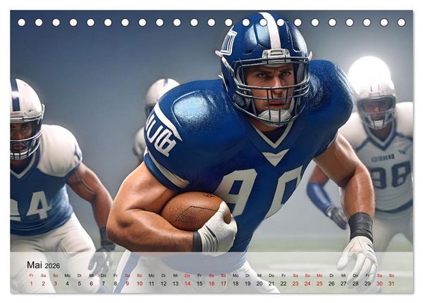 Produktbild: American Football - im Team zum Sieg (Tischkalender 2026 DIN A5 quer), CALVENDO Monatskalender