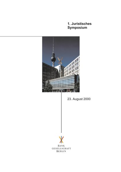 Produktbild: Juristisches Symposium der Bankgesellschaft Berlin