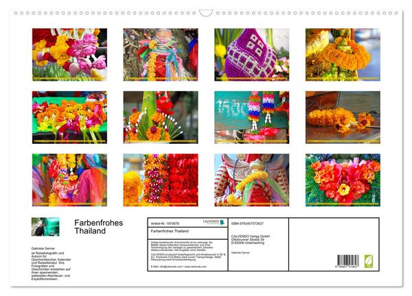 Produktbild: Farbenfrohes Thailand (Wandkalender 2026 DIN A2 quer), CALVENDO Monatskalender
