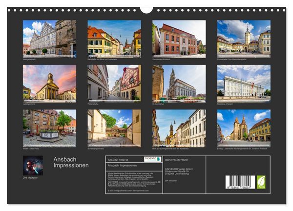 Produktbild: Ansbach Impressionen (Wandkalender 2026 DIN A3 quer), CALVENDO Monatskalender