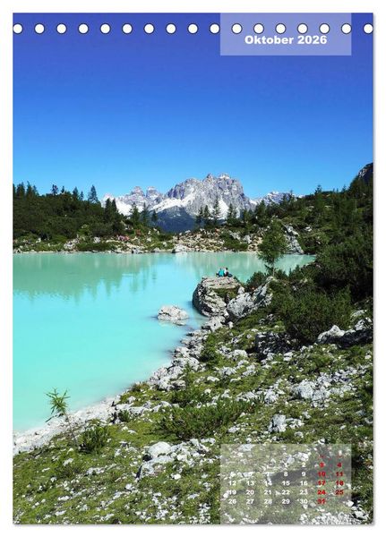 Produktbild: Die Traumhaften Seen der Alpen (Tischkalender 2026 DIN A5 hoch), CALVENDO Monatskalender