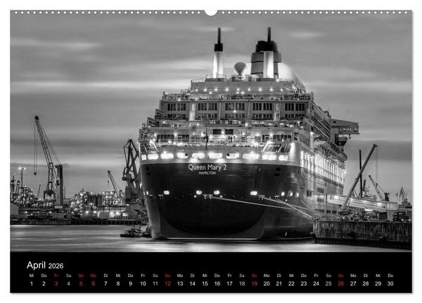 Produktbild: Hamburg monochrome Impressionen (Wandkalender 2026 DIN A2 quer), CALVENDO Monatskalender