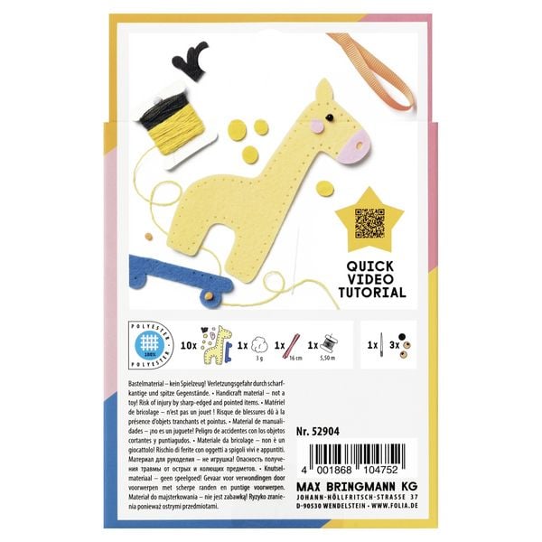 Produktbild: FOLIA&reg; Bastelfilze Mini-Filzinies, Giraffe