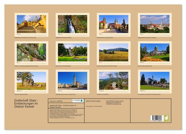 Produktbild: Grafschaft Glatz - Entdeckungen im Glatzer Kessel (Wandkalender 2026 DIN A2 quer), CALVENDO Monatskalender