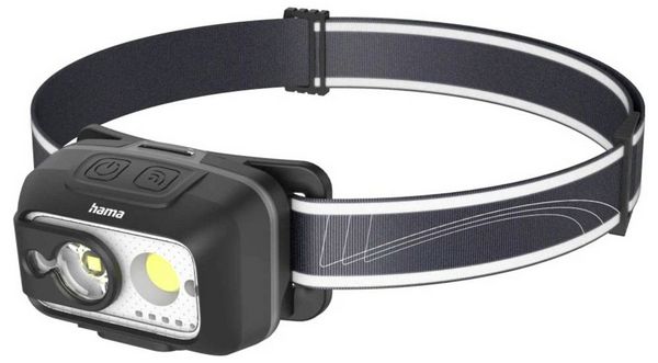 Produktbild: Hama LED-Stirnlampe "HL500-C", mit Akku, Kopflampe zum Joggen, Arbeiten, 4 Modi 00228609 Stirnlampe 120 g