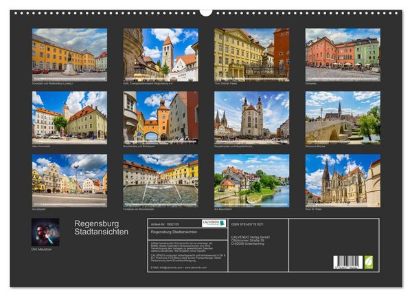 Produktbild: Regensburg Stadtansichten (Wandkalender 2026 DIN A2 quer), CALVENDO Monatskalender