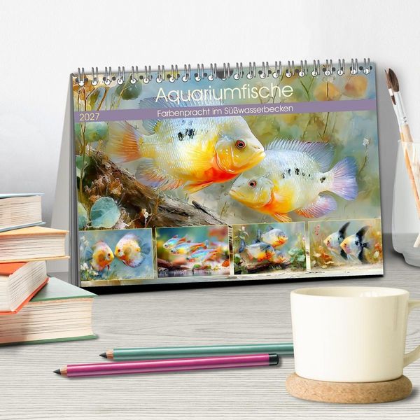 Produktbild: Aquariumfische. Farbenpracht im S&uuml;&szlig;wasserbecken (Tischkalender 2027 DIN A5 quer), CALVENDO Monatskalender