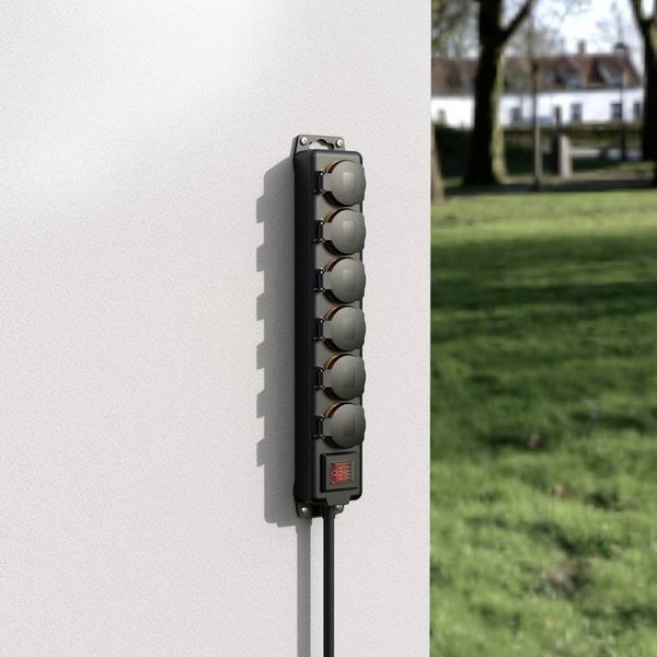 Produktbild: Hama 00223065 Gartensteckdose Schwarz erh&ouml;hter Ber&uuml;hrungsschutz, mit Schalter