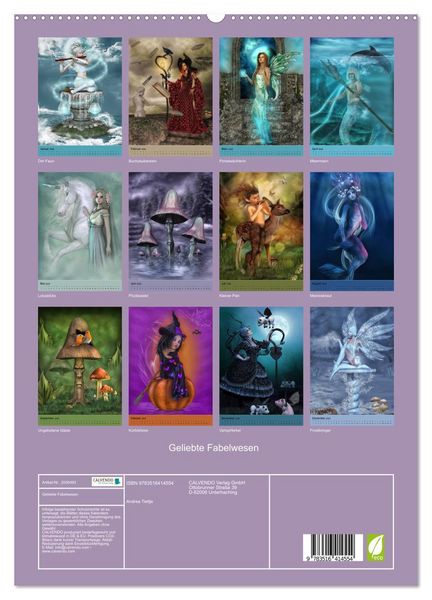 Produktbild: Geliebte Fabelwesen (hochwertiger Premium Wandkalender 2026 DIN A2 hoch), Kunstdruck in Hochglanz