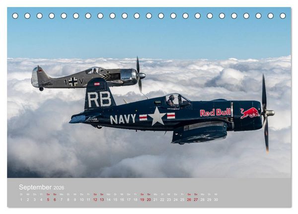 Produktbild: Fliegende Legenden - Warbirds (Tischkalender 2026 DIN A5 quer), CALVENDO Monatskalender