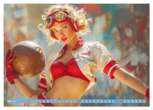 Produktbild: Retro &Auml;sthetik &ndash; Pin-up Girls (Wandkalender 2026 DIN A4 quer), CALVENDO Monatskalender