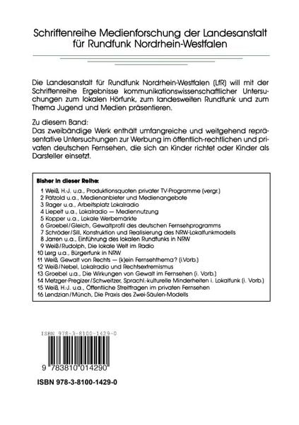 Produktbild: Fernsehwerbung und Kinder