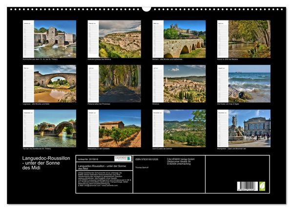 Produktbild: Languedoc-Roussillon - unter der Sonne des Midi (Wandkalender 2026 DIN A2 quer), CALVENDO Monatskalender