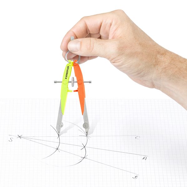 Produktbild: STAEDTLER Mars comfort 556, Pr&auml;zisions-Geometriezirkel, Zirkel, neon gelb/orange 556 00-N3