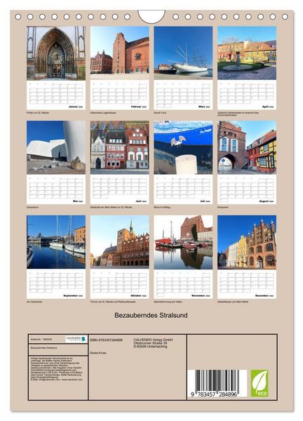 Produktbild: Bezauberndes Stralsund (Wandkalender 2026 DIN A4 hoch), CALVENDO Monatskalender