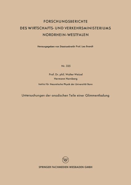 Produktbild: Untersuchungen der anodischen Teile einer Glimmentladung