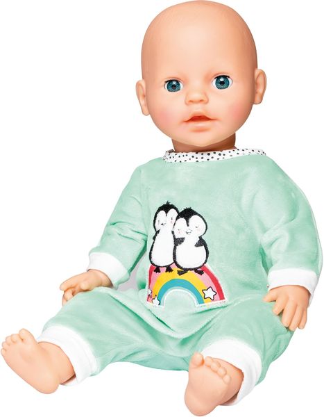 Produktbild: Flauschiger Puppen-Strampler Pinguin P&uuml;nktchen, Gr. 35-45 cm
