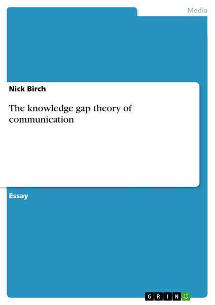 Produktbild: The knowledge gap theory of communication