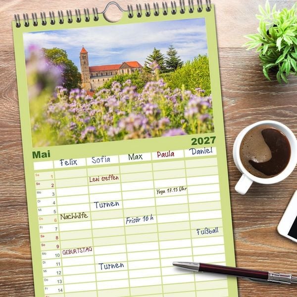 Produktbild: Familienplaner 2027 - Der Harz - eine geheimnisvolle Welt mit 5 Spalten (Wandkalender, 21 x 45 cm) CALVENDO