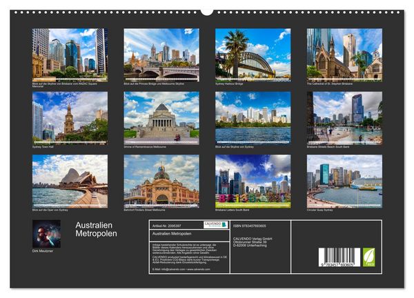 Produktbild: Australien Metropolen (hochwertiger Premium Wandkalender 2026 DIN A2 quer), Kunstdruck in Hochglanz