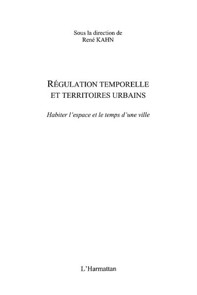 Produktbild: Regulation temporelle et territoires urbains