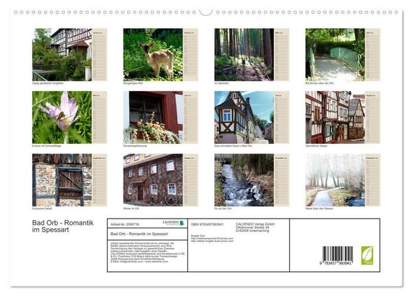 Produktbild: Bad Orb - Romantik im Spessart (hochwertiger Premium Wandkalender 2026 DIN A2 quer), Kunstdruck in Hochglanz