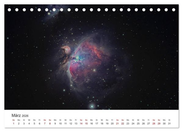 Produktbild: Nachthimmel - Unfassbare Fotografien der Sterne. (Tischkalender 2026 DIN A5 quer), CALVENDO Monatskalender