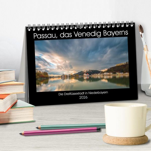 Produktbild: Passau, das Venedig Bayerns (Tischkalender 2026 DIN A5 quer), CALVENDO Monatskalender
