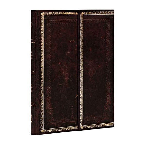 Produktbild: Hardcover Notizbuch Schwarzes Marokkoleder Flexi, Mini, Liniert