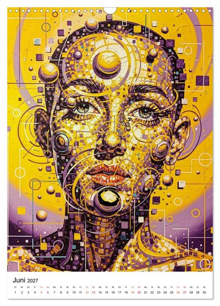 Produktbild: Abstracts - Fragmente der Zeit - Auf der Suche nach Menschlichkeit im Datenstrom (Wandkalender 2027 DIN A3 hoch), CALVENDO Monatskalender