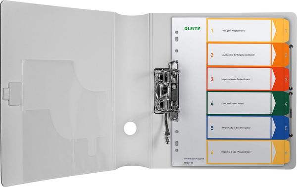 Produktbild: LEITZ&reg; Register Vollformat &uuml;berbreit farbig, 1-6 6teilig
