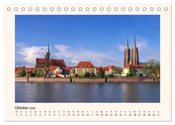 Produktbild: Breslau - Schlesiens Herz an der Oder (Tischkalender 2026 DIN A5 quer), CALVENDO Monatskalender
