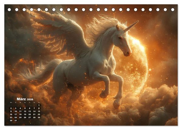Produktbild: Fliegende M&auml;hnen und Sternenstaub - Ein zauberhafter Jahresbegleiter (Tischkalender 2026 DIN A5 quer), CALVENDO Monatskalender