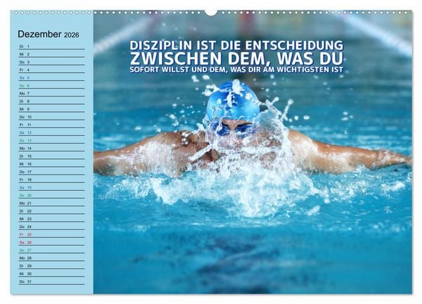 Produktbild: Wassersport - Schwimmen und SUP mit coolen Spr&uuml;chen (hochwertiger Premium Wandkalender 2026 DIN A2 quer), Kunstdruck in Hochglanz